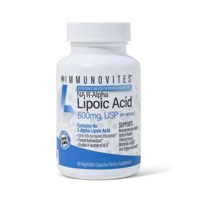 Stabilized R-Alpha Lipoic Capsules ((TRUE)) 600mg per Serving - (60ct Bottles) High Potency (Low Sodium)
